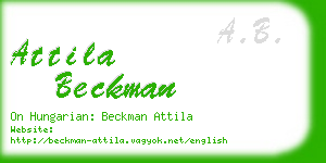 attila beckman business card